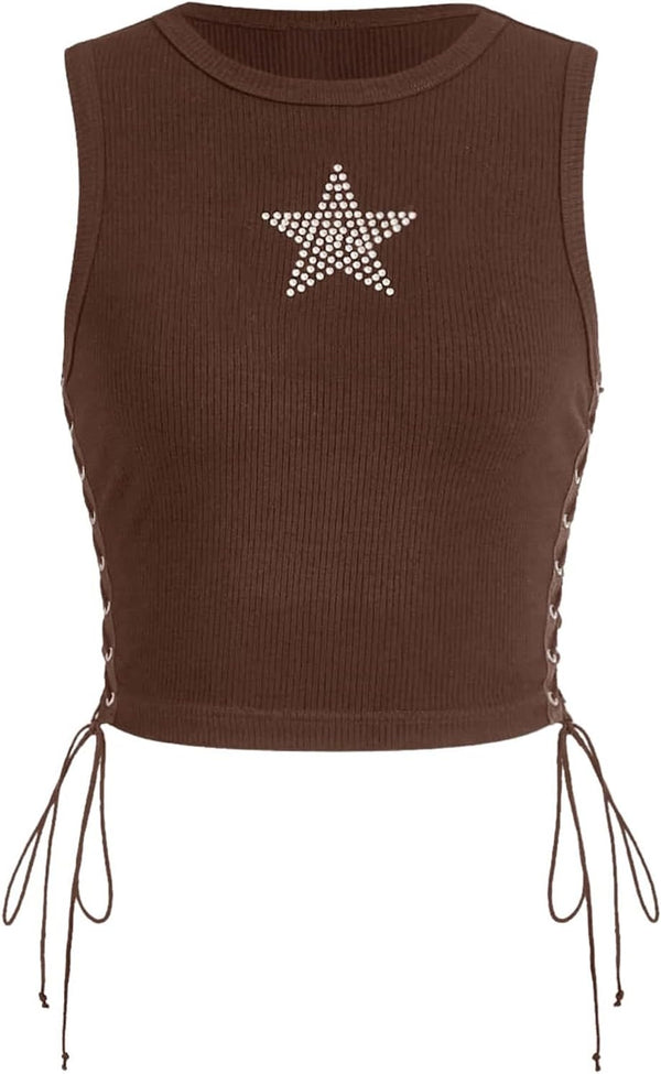 SOLY HUX Women's Tank Tops Y2K Summer Going Out Crop Top Concert Outfits