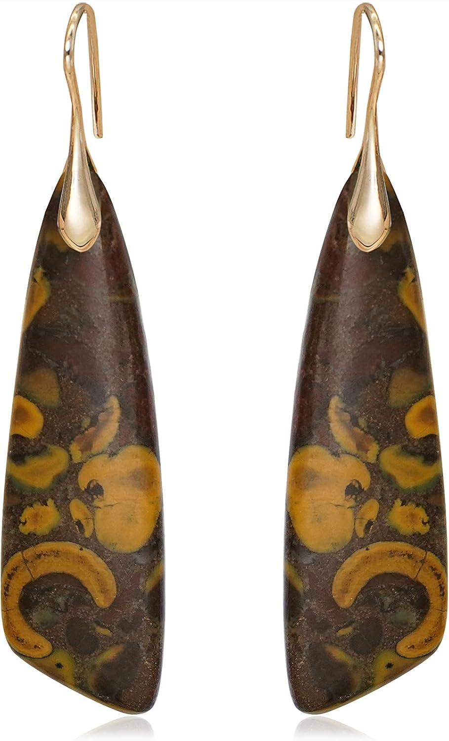 Natural Stone Triangle Boho Dangle Earrings