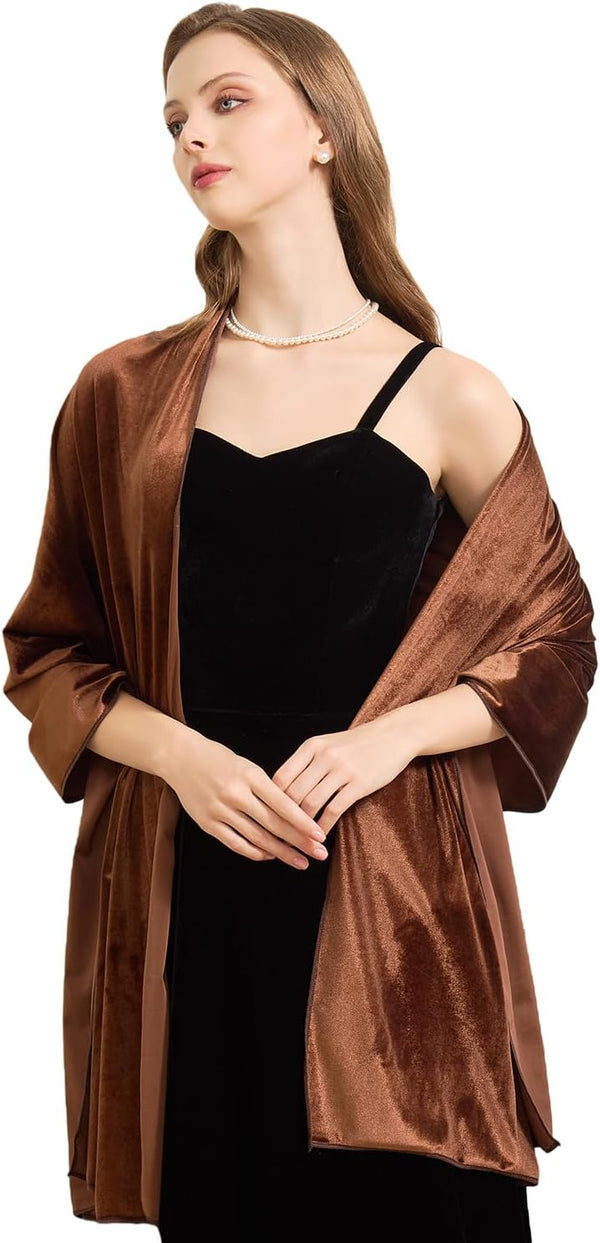 Huralona Women Velvet Shawl and Wrap Wedding Bridal Scarf for Evening Dress