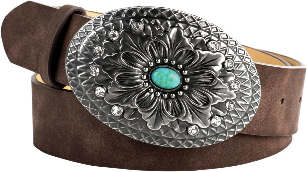 Scarlet Darkness Western Belt For Women Leather Cowgirl Belt With