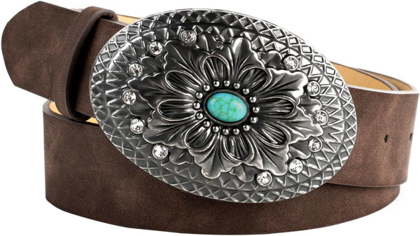 Scarlet Darkness Western Belt For Women Leather Cowgirl Belt With