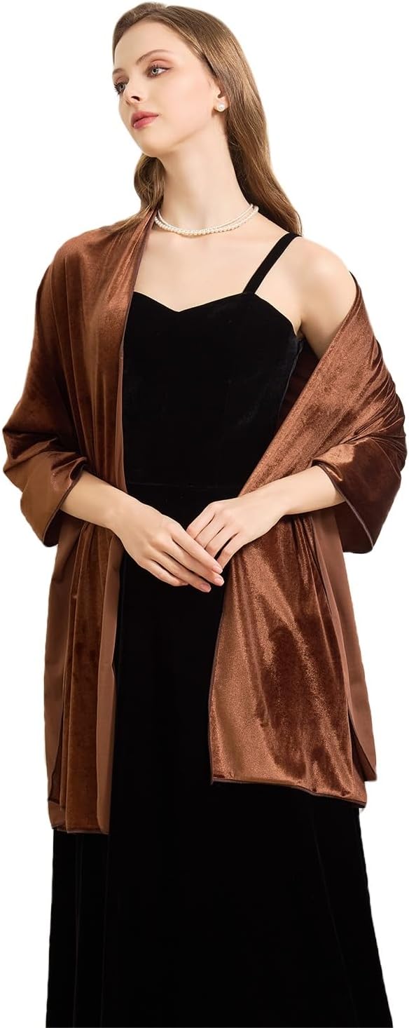 BRYCTSISEN Women Velvet Shawl and Wrap Scarf for Wedding Evening Bridesmaid