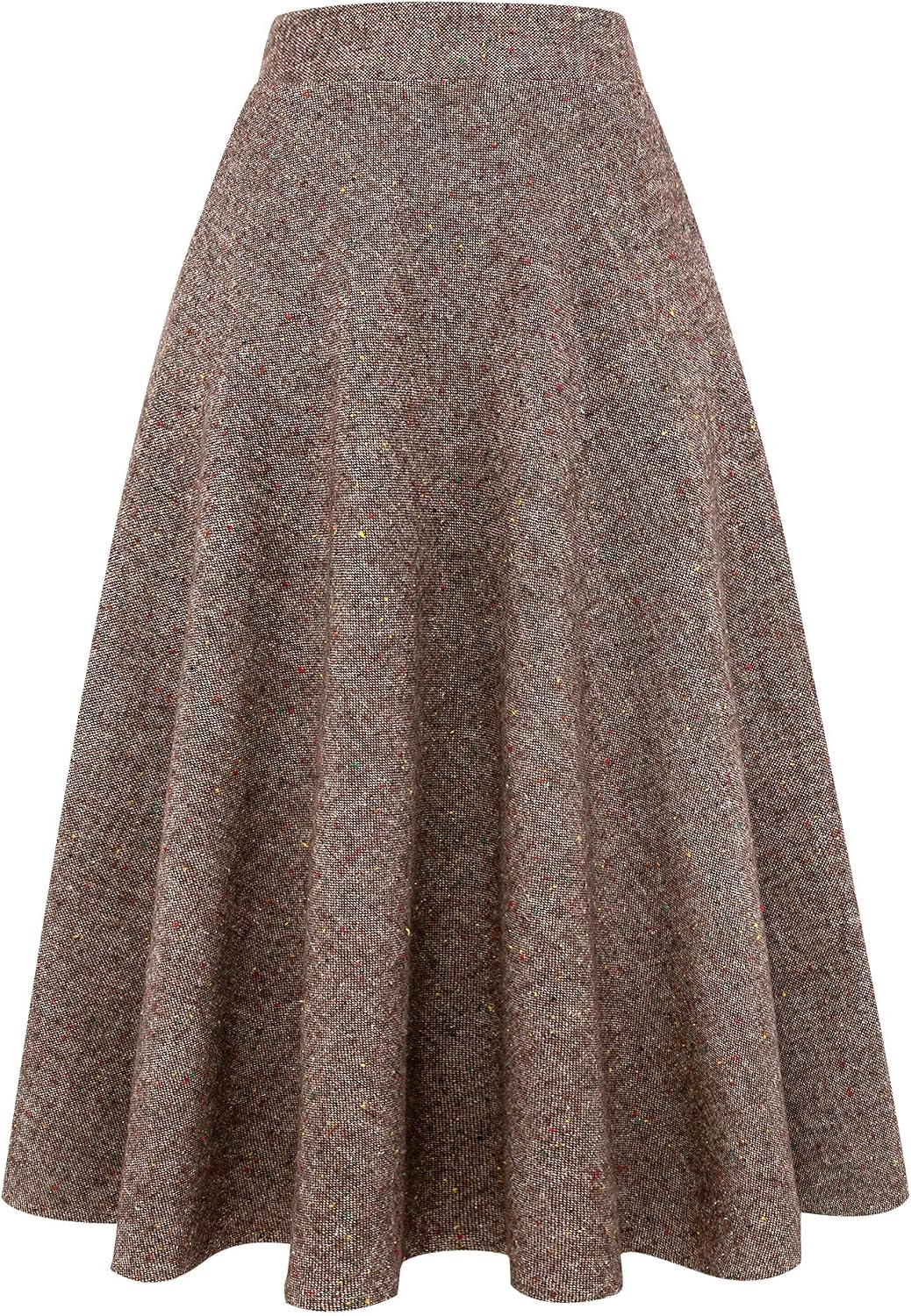 Womens Long Wool Plaid Skirt Aline High Waist Fall Winter Skirts