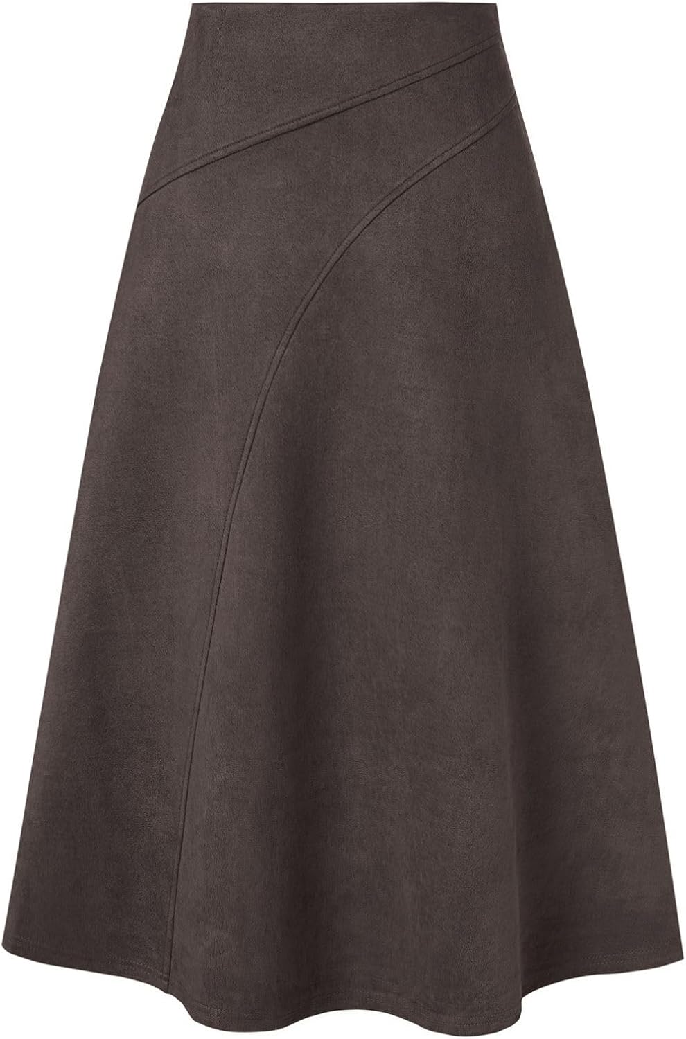 2026 Women's Suede Skirts, High Waist A-Line Skirt, Fall Winter Midi Skirt