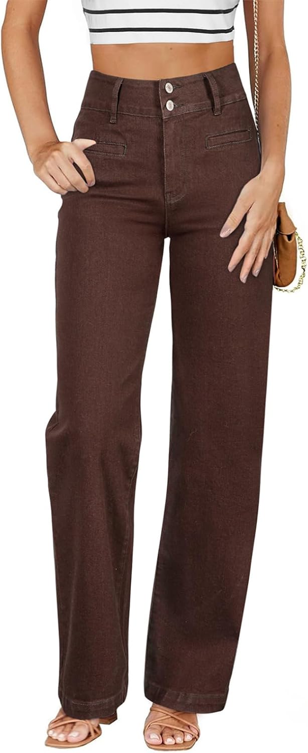 Sidefeel Women's Jeans High Waisted Straight Leg Stretchy Jeans