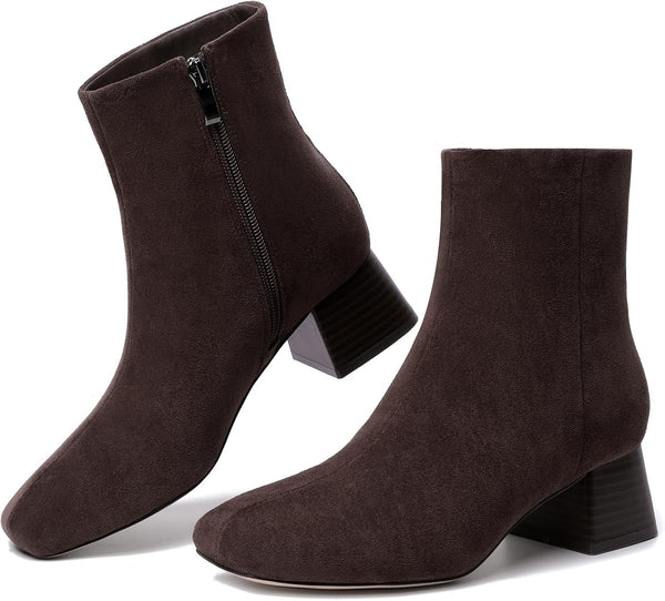 High Heel Boots for Women,Womens Platform Boot Heels Sexy Round Toe Lace UP High Heels Mid Calf Boots