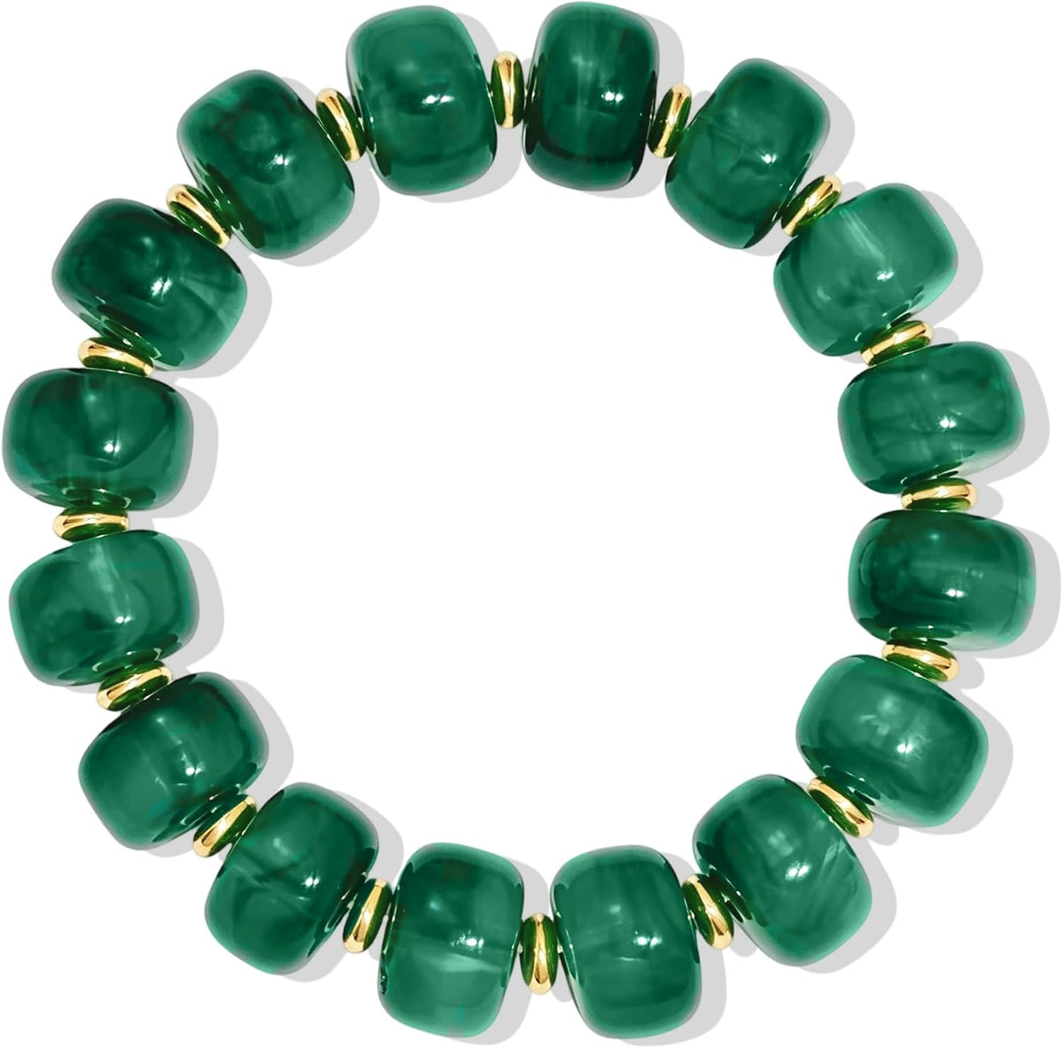 Bead Bracelet for Women Vibrant Color Resin Beads Bracelets Elastic Stretch Chunky Bracelet Boho Summer Beach Vacation Jewelry
