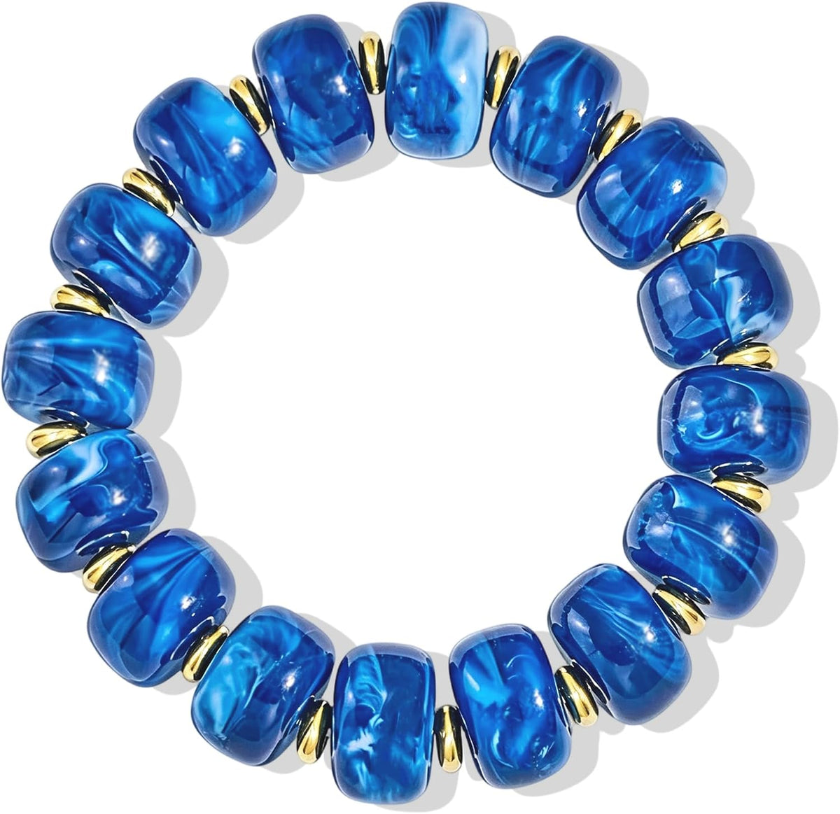 Bead Bracelet for Women Vibrant Color Resin Beads Bracelets Elastic Stretch Chunky Bracelet Boho Summer Beach Vacation Jewelry