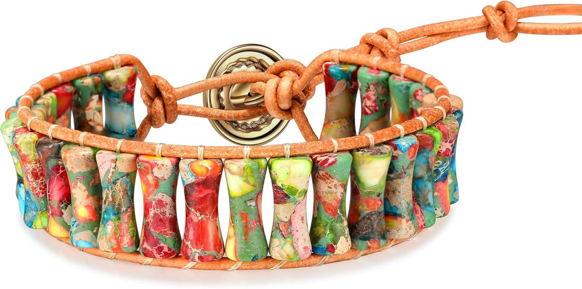 7 Chakra Healing Bracelet for Women Men, Jasper Bead Inspirational Gift
