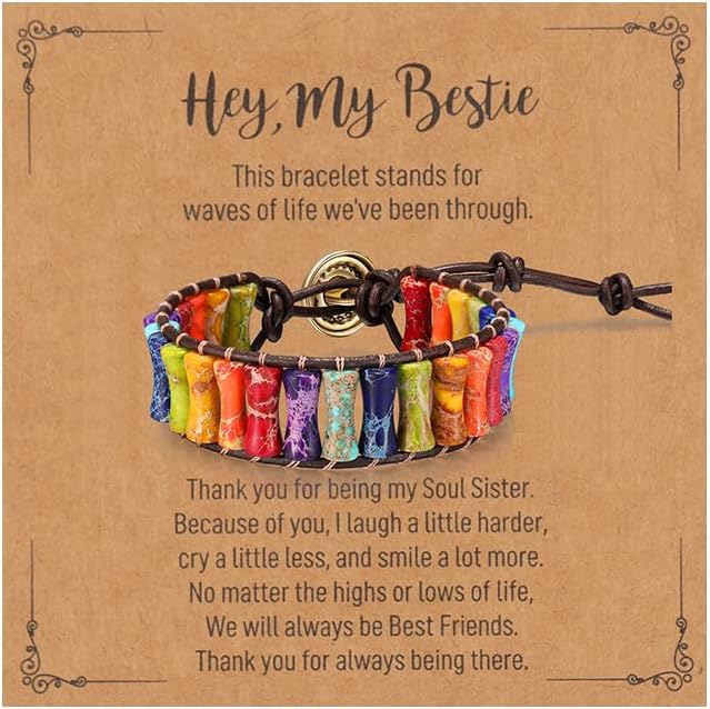 7 Chakra Healing Bracelet for Women Men, Jasper Bead Inspirational Gift