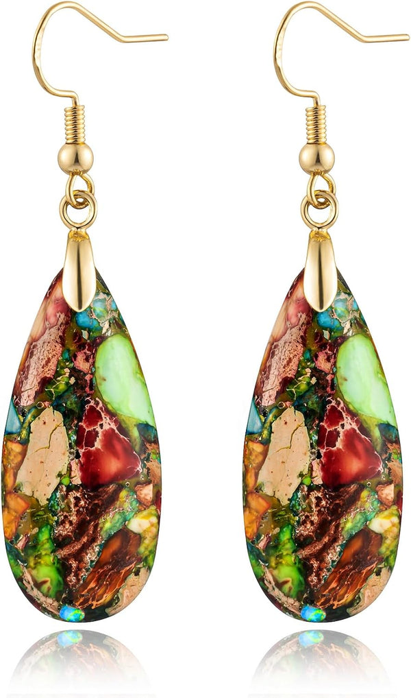 Imperial Jasper Teardrop Earrings