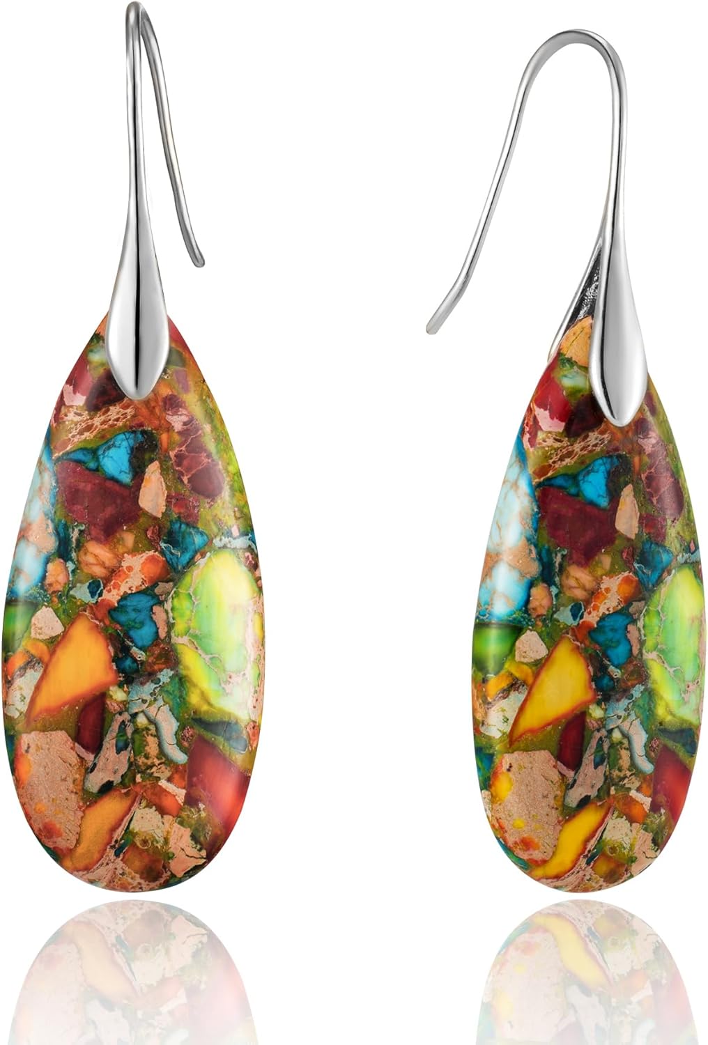 Colorful Boho Natural Stone Dangle Earrings