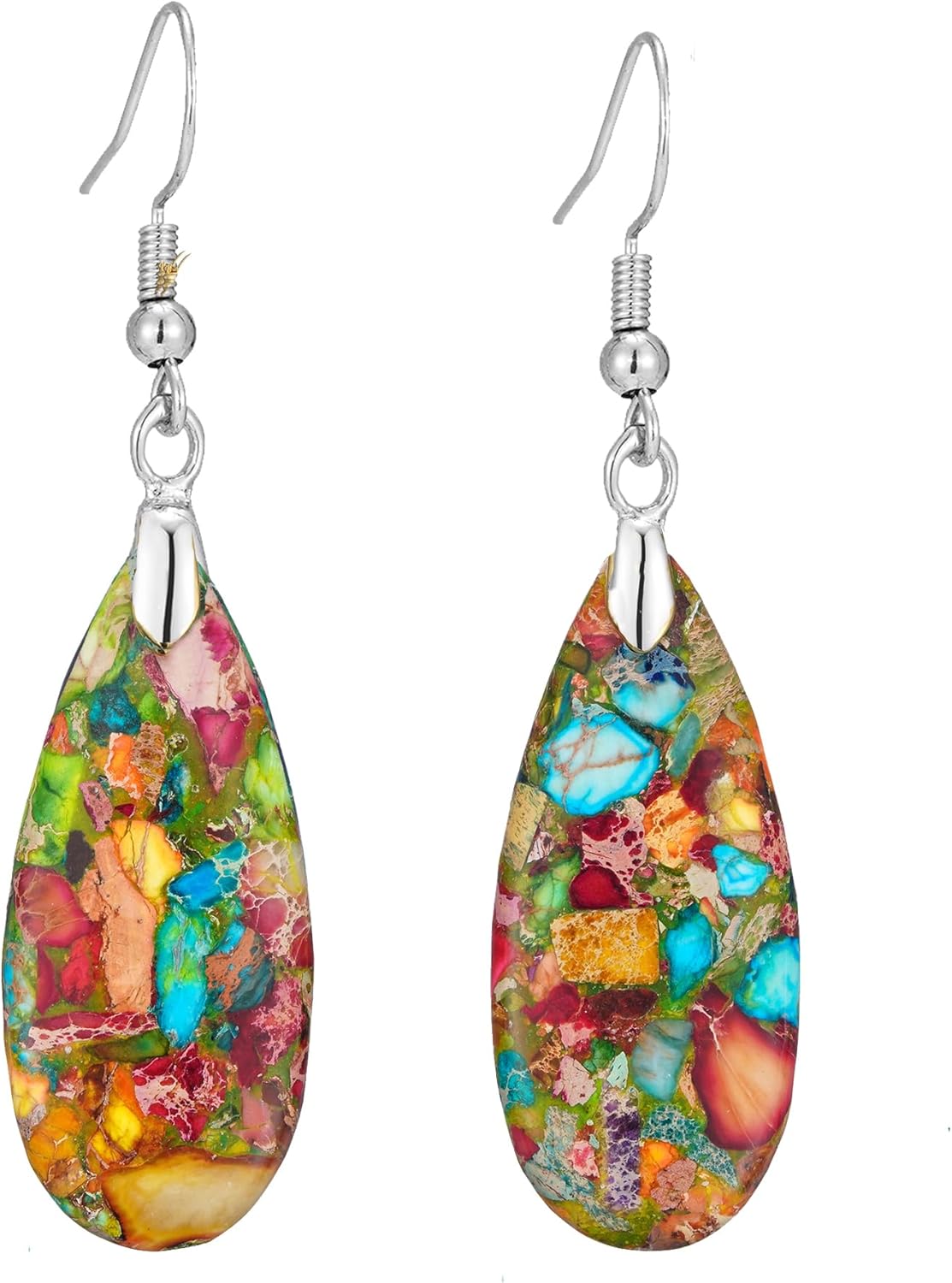 Natural Stone Long Drop Boho Earrings