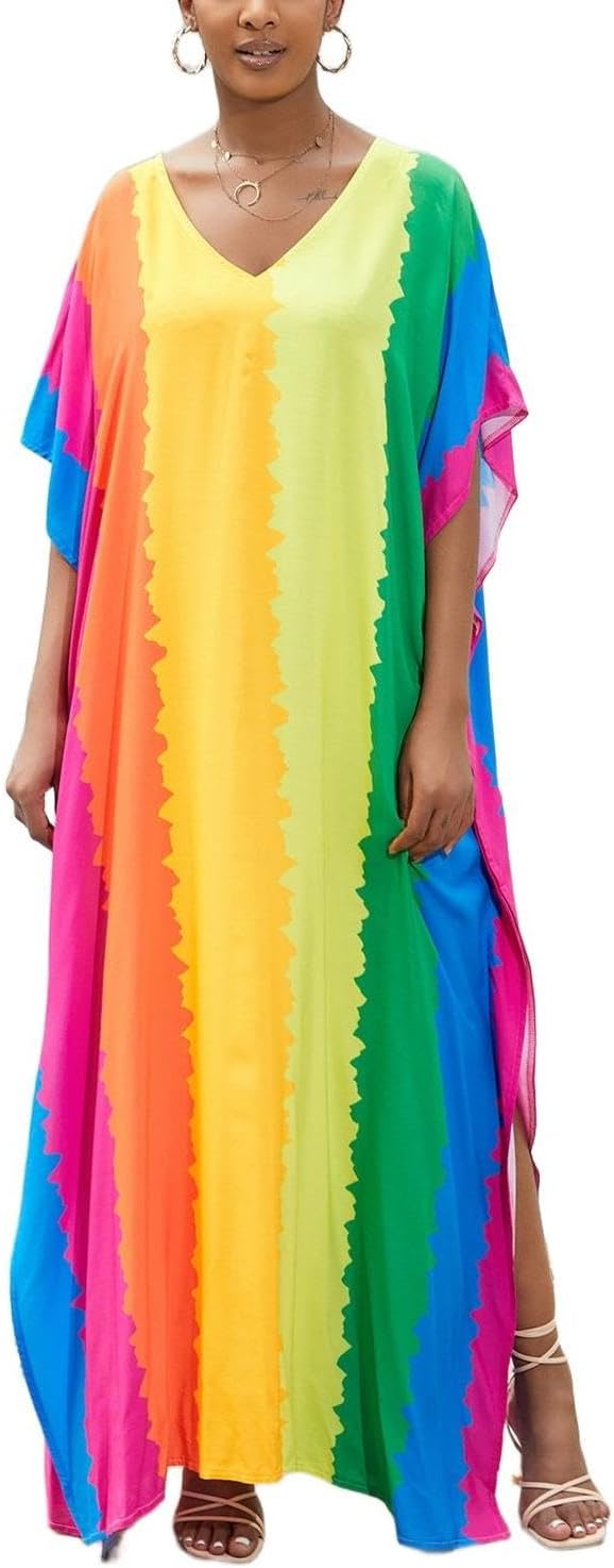 Women's Plus Size Beach Lounge Kaftan Maxi Dress swimsuit coverup for women