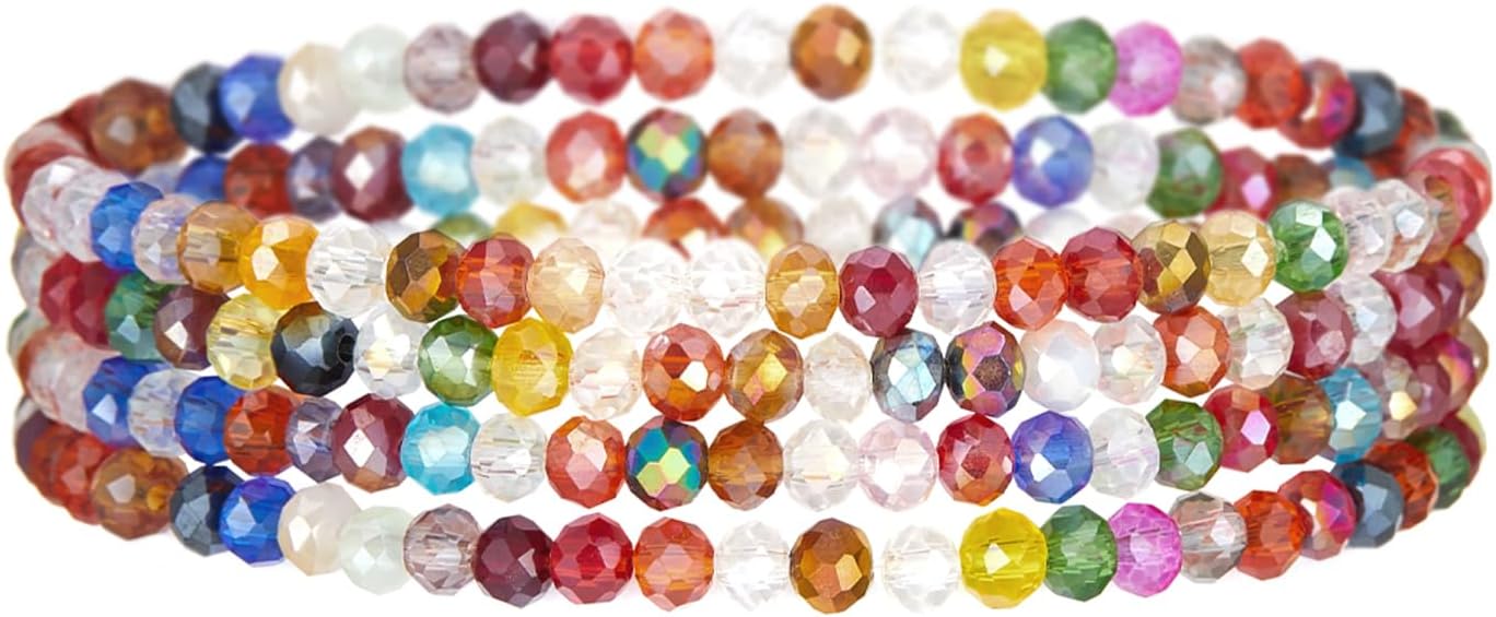 Noessla Beaded Boho Stretch Bracelet Colorful Stackable Crystal Beads Bracelets Trendy Costume Jewelry Mothers Day Gifts for Women Secondary image