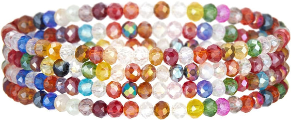 Noessla Beaded Boho Stretch Bracelet Colorful Stackable Crystal Beads Bracelets Trendy Costume Jewelry Mothers Day Gifts for Women
