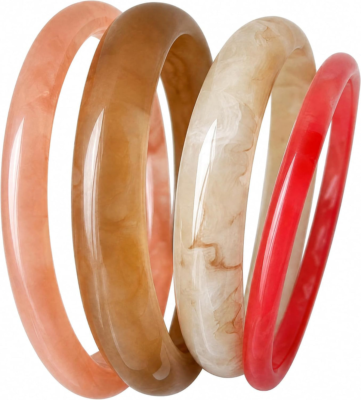 Acrylic Bangles Bracelets for Women, Irregular Acrylic Resin Chunky Bracelets Geometric Fashions Thick Statement bangle Set