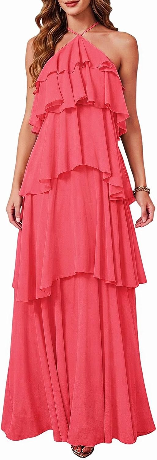 SOLY HUX Women's Wedding Guest Maxi Dress