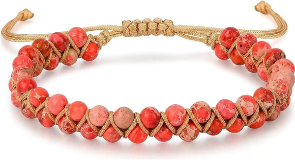 7 Chakra Healing Bracelet for Women Men, Jasper Bead Inspirational Gift