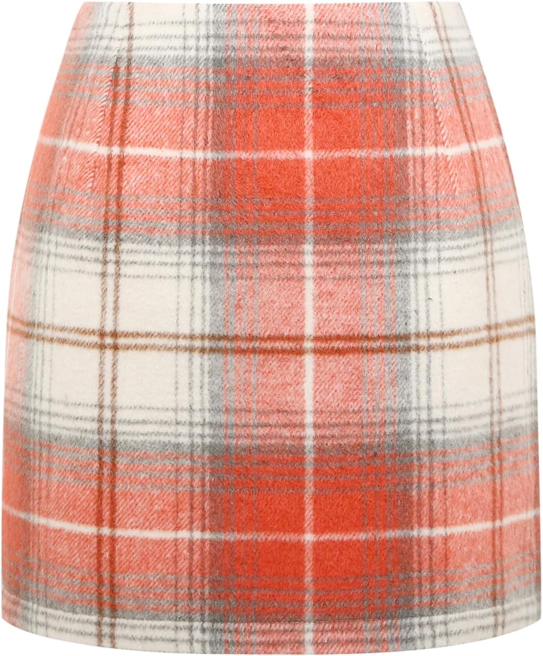 Womens High Waist Plaid Skirt Bodycon Pencil Wool Mini Skirts