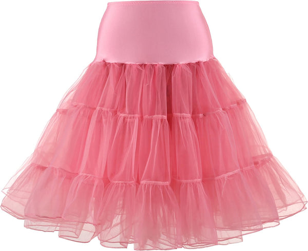 WOWBRIDAL Women's Vintage 50s Rockabilly Petticoat 25.59" Length Tutu Underskirt