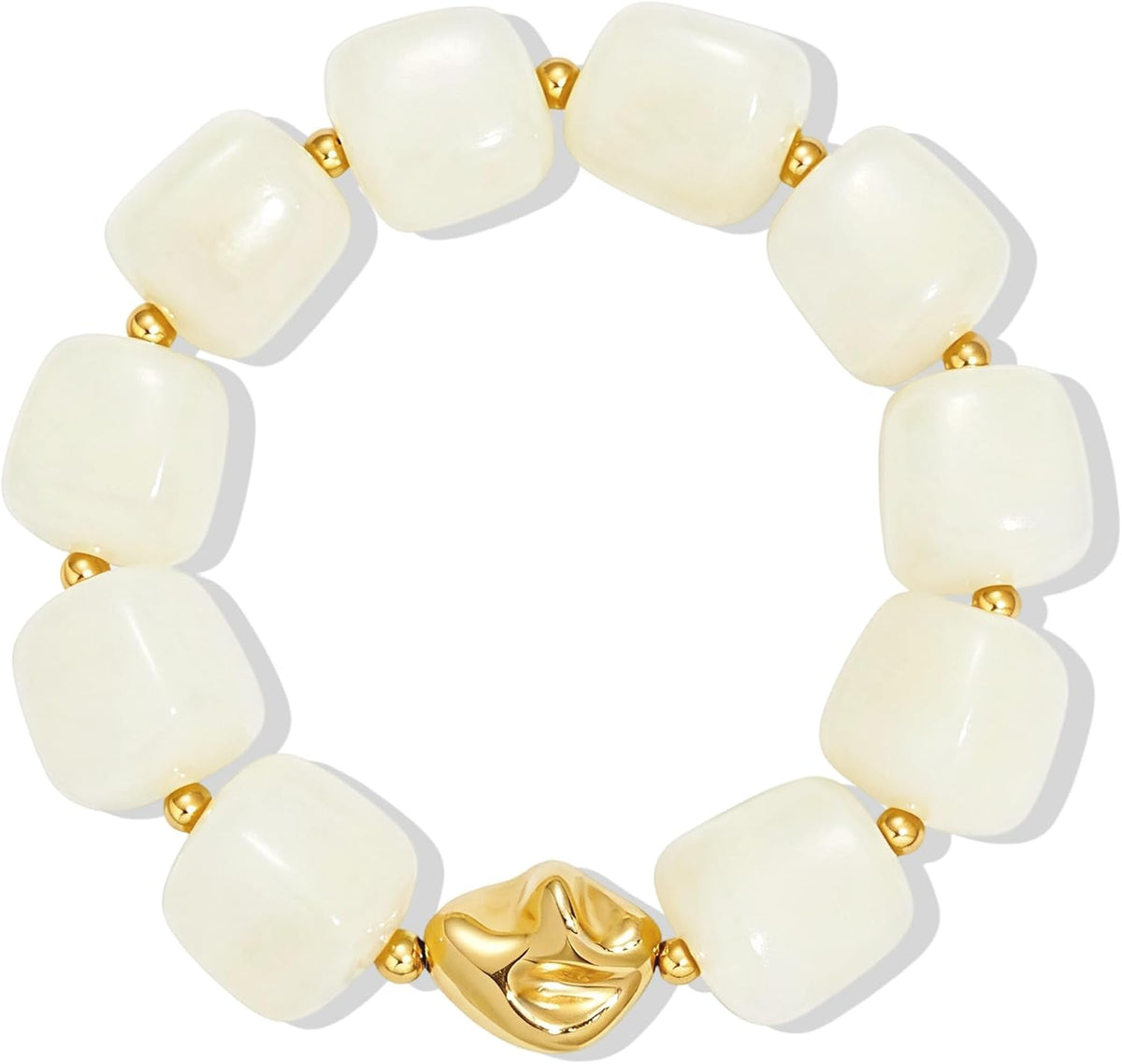Bead Bracelet for Women Vibrant Color Resin Beads Bracelets Elastic Stretch Chunky Bracelet Boho Summer Beach Vacation Jewelry