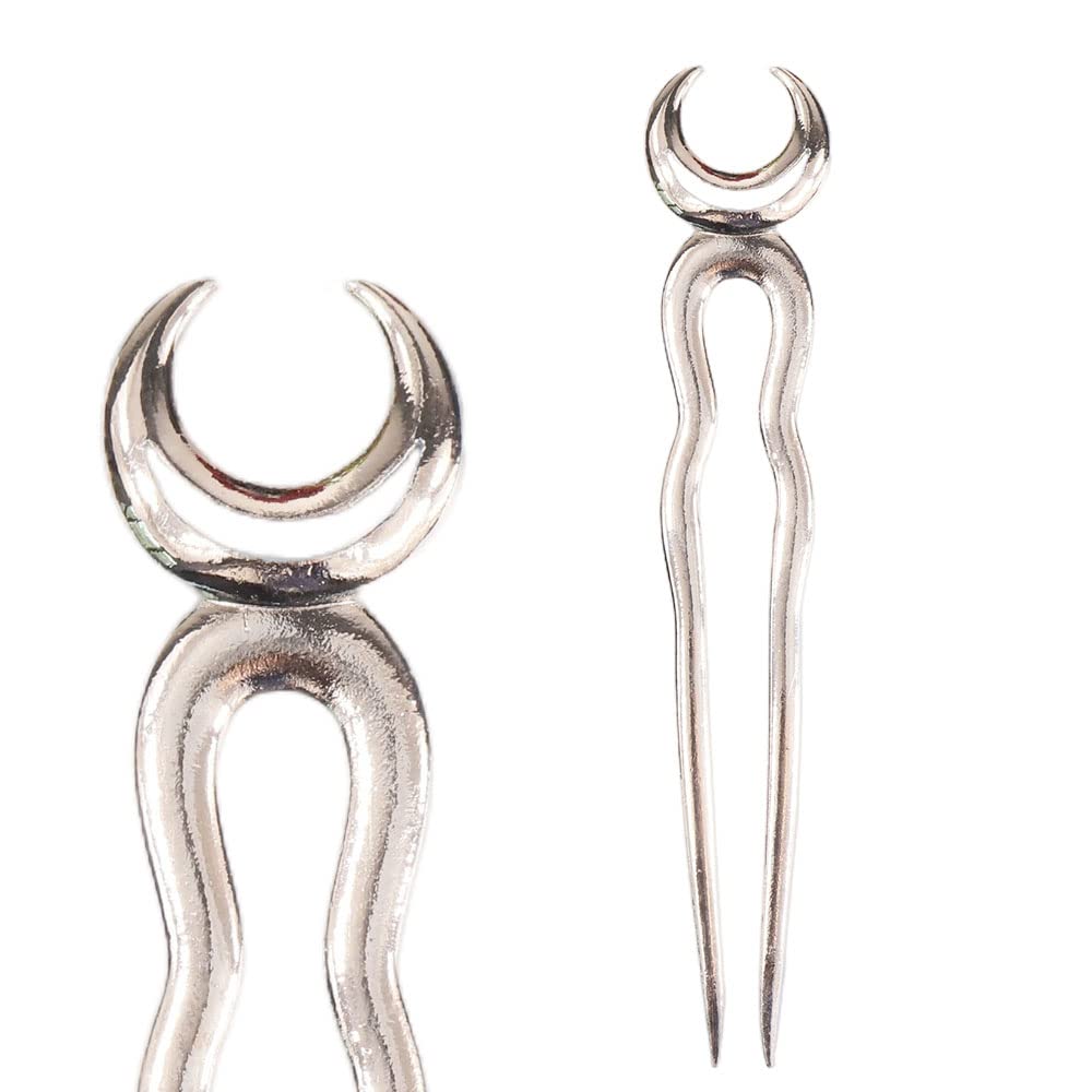 2pack U Shaped Viking Raven Metal Hair Prong Forks French Hair Styling Pins Black Wicca Witch Sticks Renaissance Festival Acceossories for Women Perfect for Thick Hair
