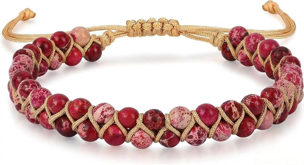 7 Chakra Healing Bracelet for Women Men, Jasper Bead Inspirational Gift