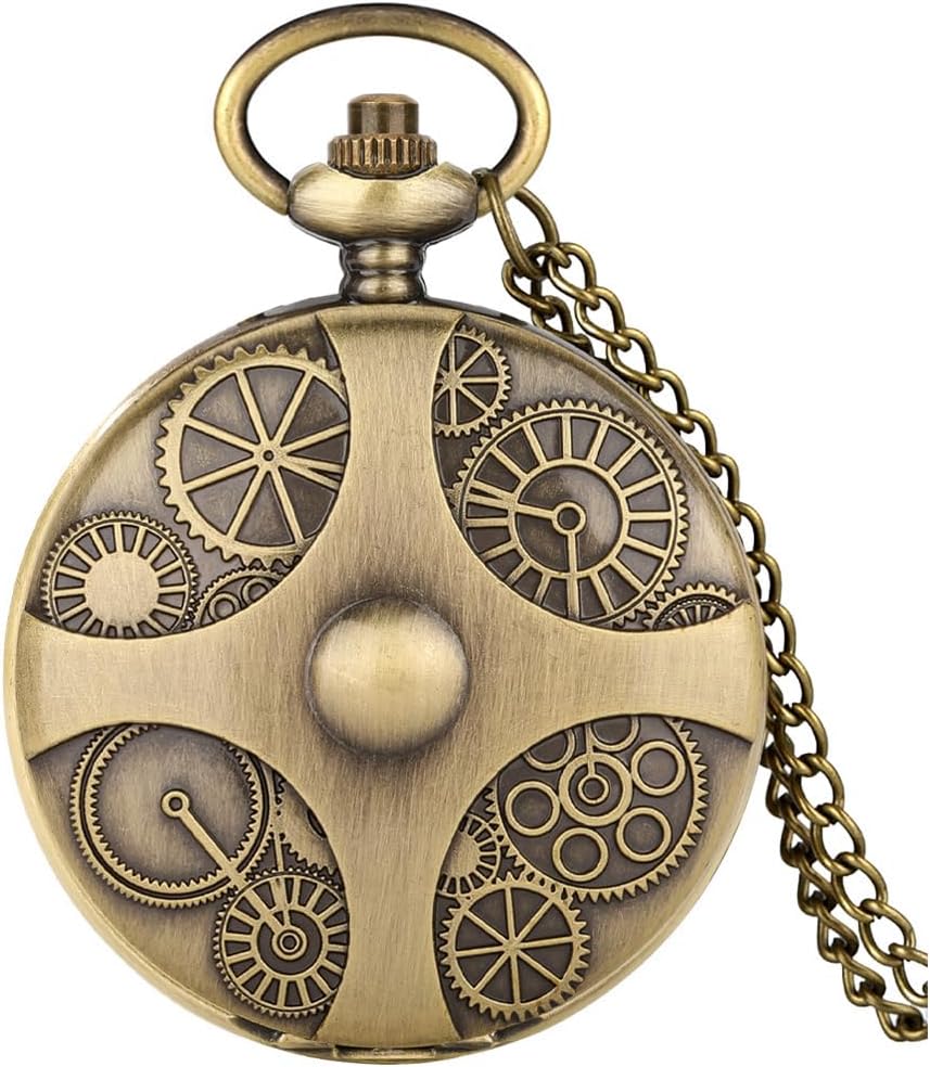 Vintage Quartz Pocket Watches for Men with Chains Pendant Pocket Watch