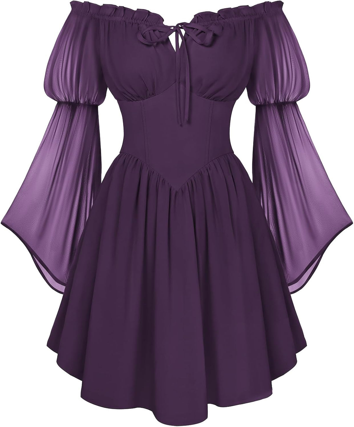 Scarlet Darkness Women's Renaissance Faire Fairy Witchy Dress with Pockets