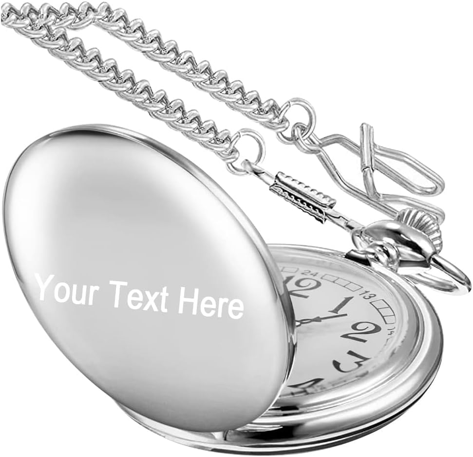 Smooth Pocket Watch,Personalized Pocket Watch,Customized Watches for M