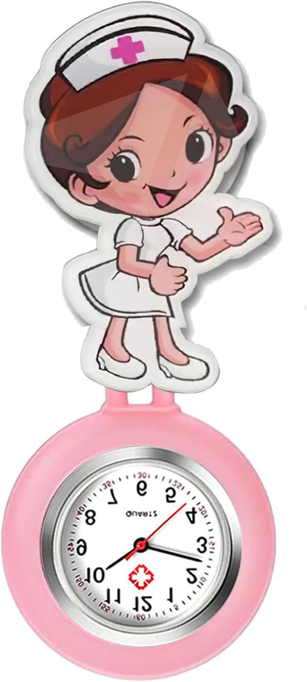 3X Retractable Nurse Watch for Nurses Doctors, Clip-on Hanging Lapel N