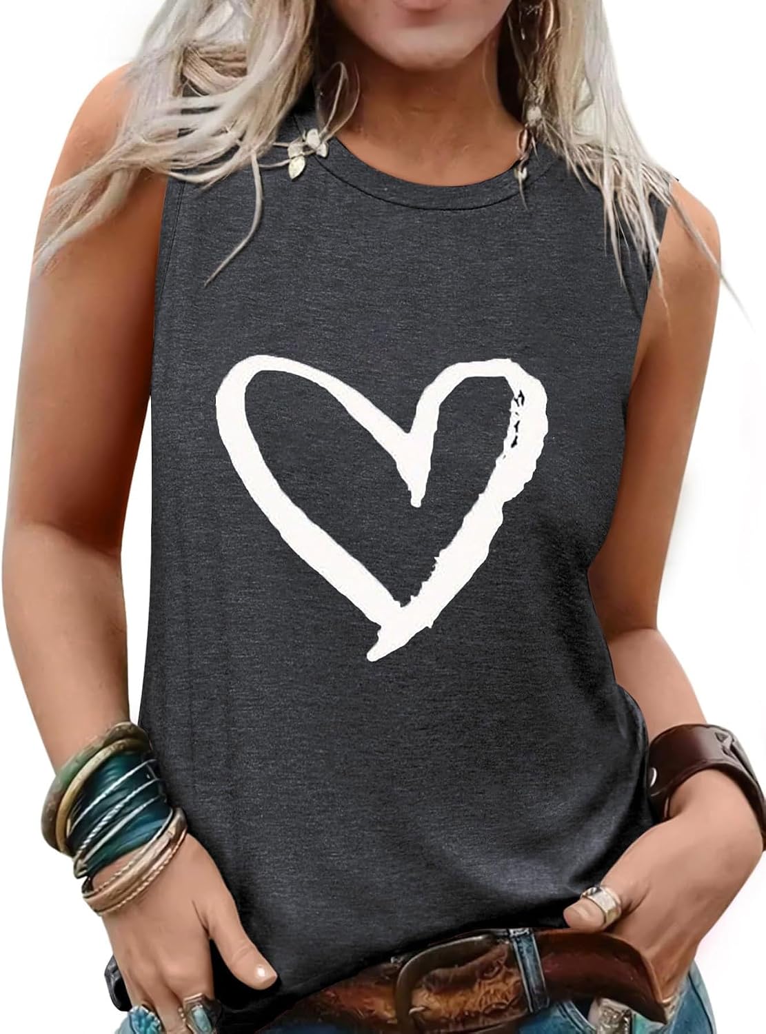 Womens Tank Tops Summer Sleeveless Tank Top Beach Vacation Tops Loose Running Athletic T-Shirt