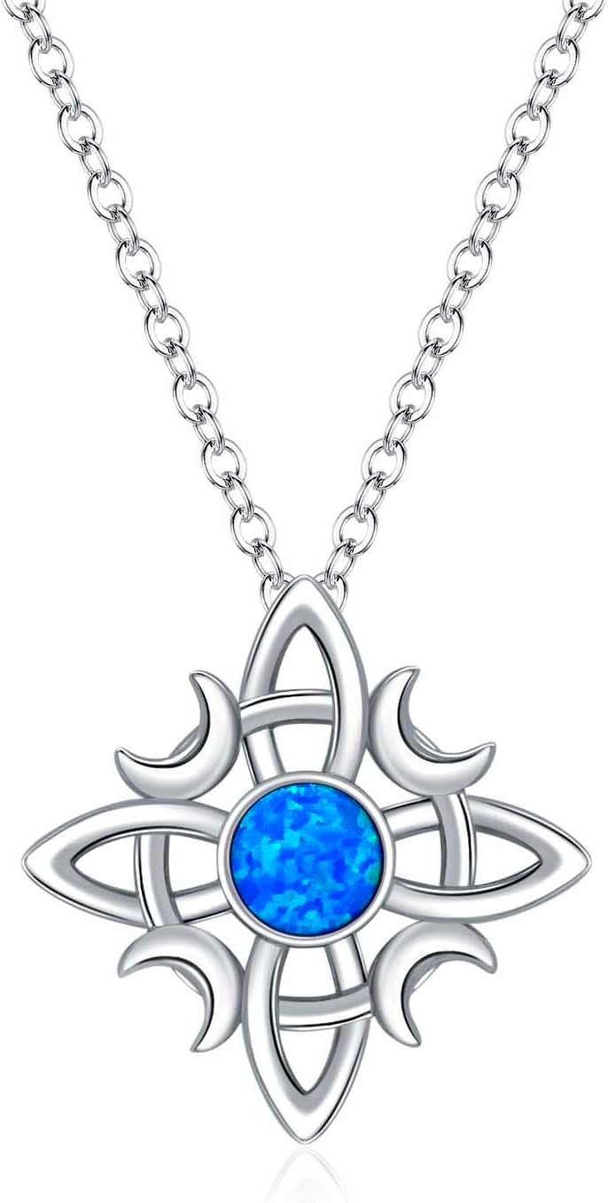 Witches Knot Necklace Nudo De Bruja Pendant Original Tetragrammaton Amuleto de Proteccion 925 Sterling Silver Wicca Moon Irish Celtic Jewelry for Women Secondary image