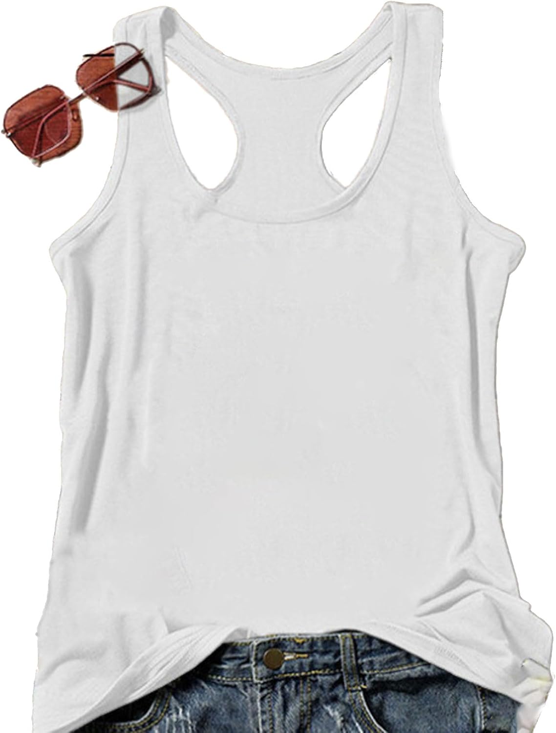 Womens Tank Tops Summer Racerback Graphic Tanks Beach Vacation Tops Loose Running Athletic Sleeveless Shirt Cami
