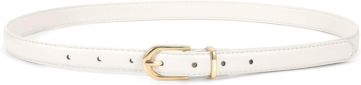 Womens Skinny Leather Belt Ladies Thin Faux Leather Belt With