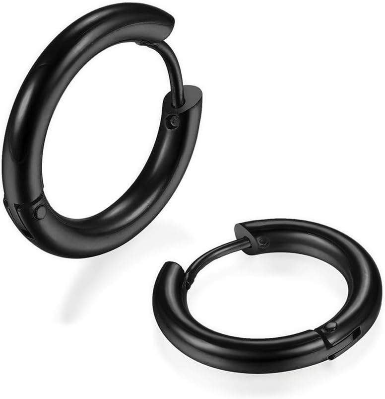 316L Surgical Stainless Steel Huggie Hoop Earrings 6mm 8mm 10mm 11mm 12mm 14mm Hypoallergenic Earrings Hoop Cartilage Helix Lobes Hinged Sleeper