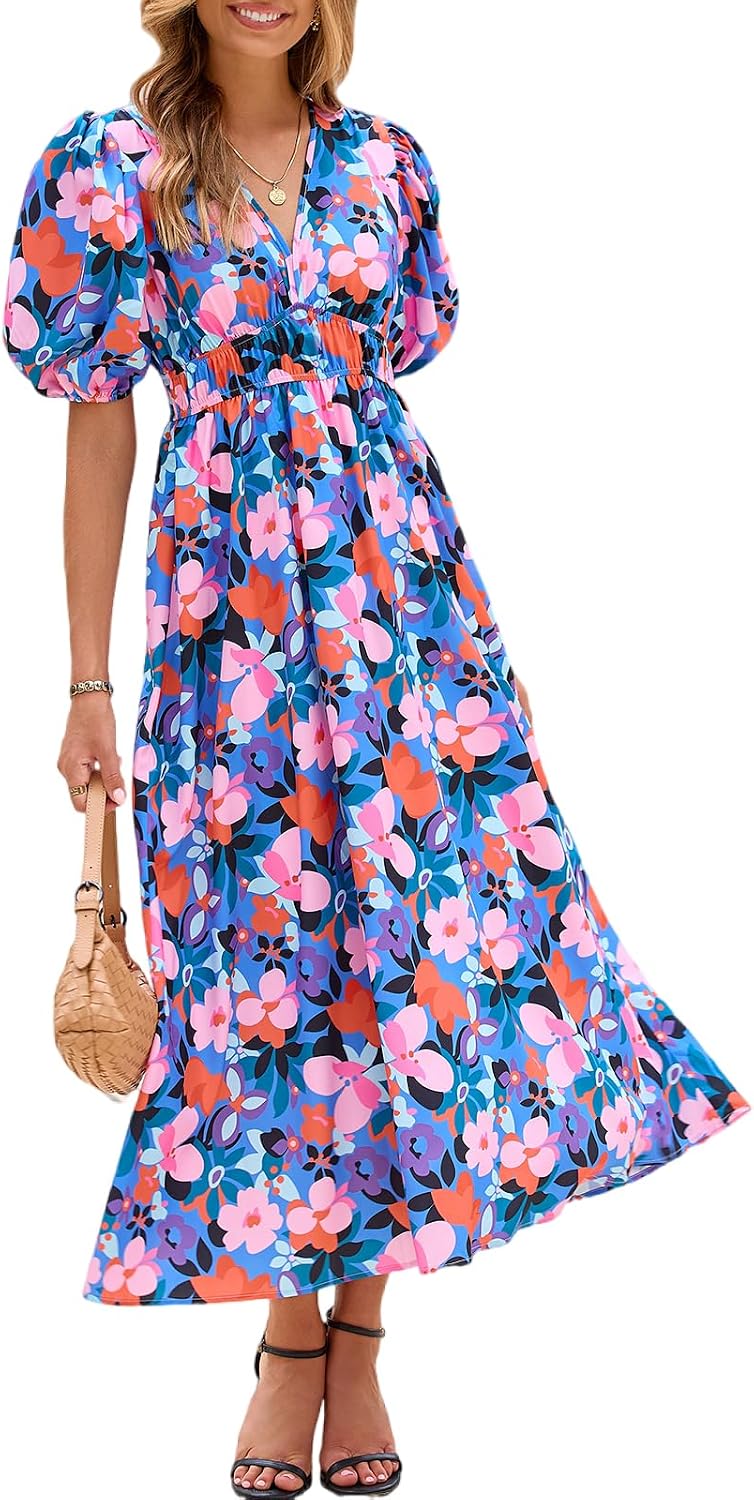 Women's Summer Floral Maxi Dress Spring Wedding Guest Dress 2026