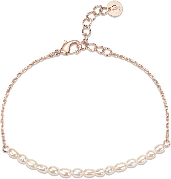 PAVOI 18K Gold Plated Beaded Freshwater Cultured Pearl Bracelet for Women | Dainty Bracelet with Pearl Beads