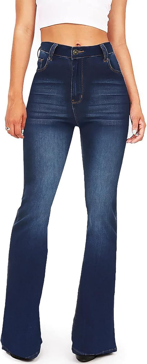 Kdf Flare Jeans For Women's Bootcut Bell Bottom Jeans High Waisted