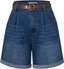 High-Waisted Wide-Leg Denim Shorts with Pockets