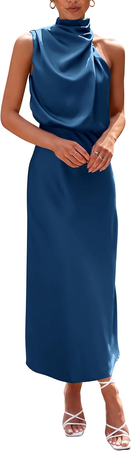 PRETTYGARDEN Women's Summer Satin Maxi Cocktail Dress