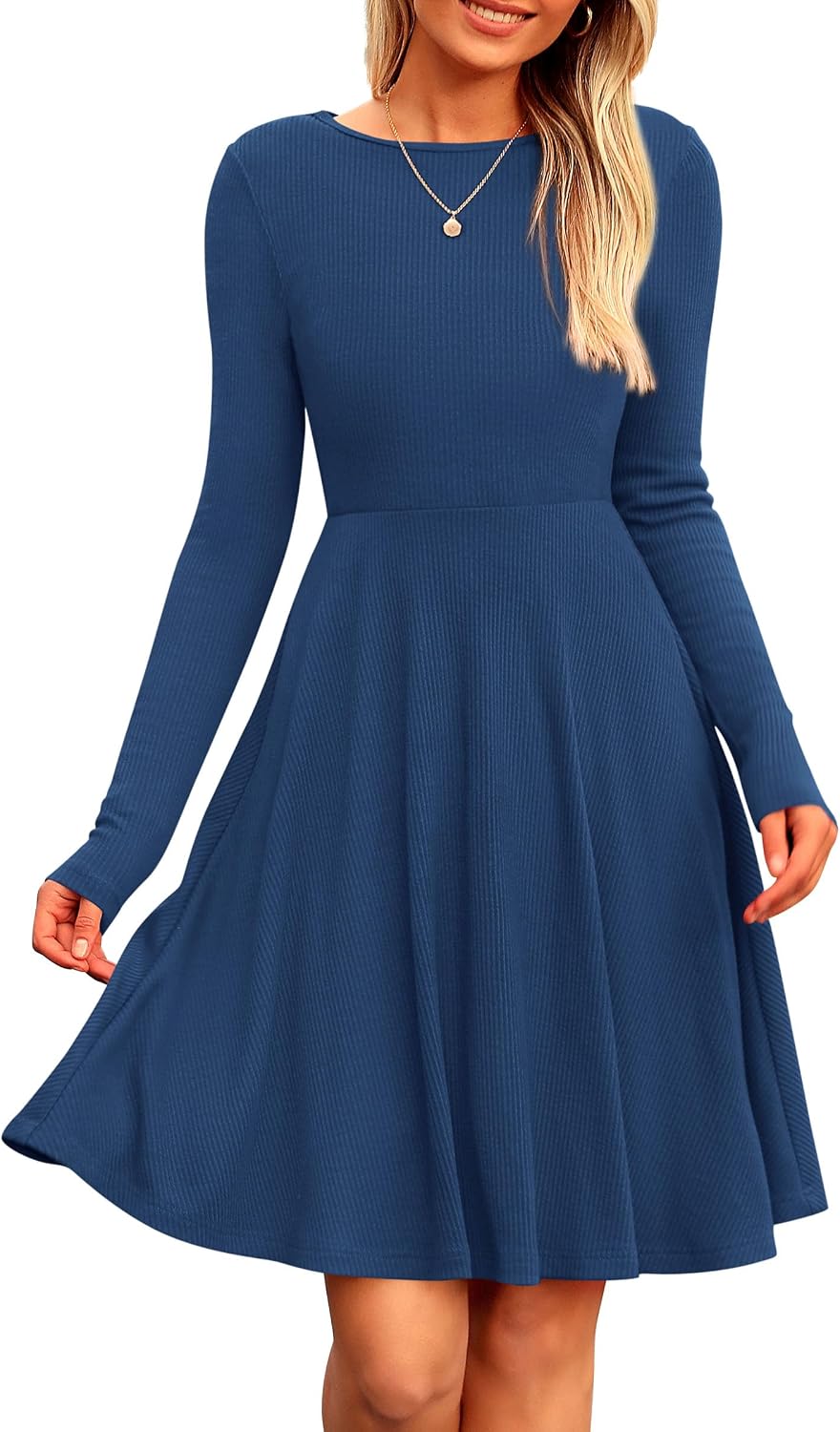 PRETTYGARDEN Women's Fall Casual Long Sleeve Short Dress