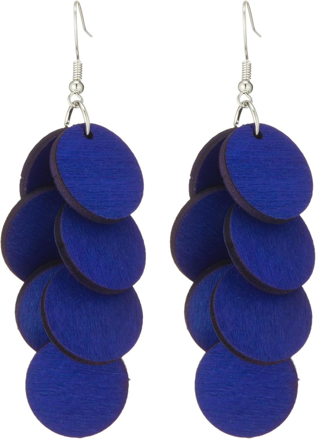 Bohemian Wooden Layered Disc Dangle Earrings