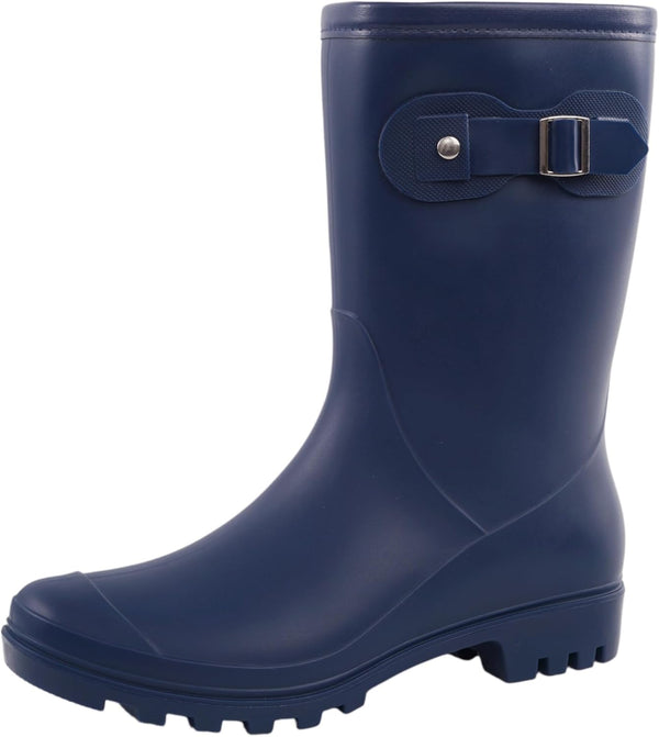 Women's Mid Calf Rain Boots Waterproof Fashion Shoes