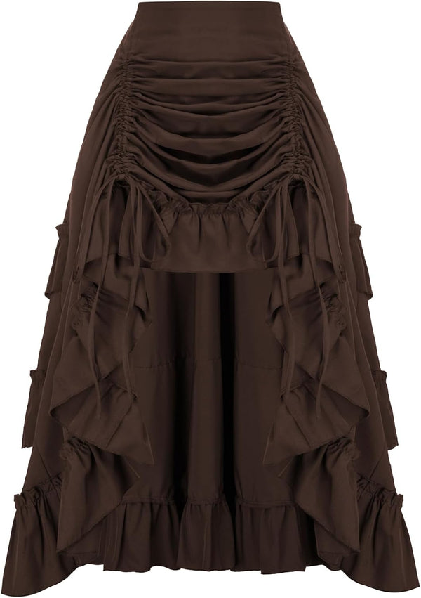 Scarlet Darkness Women Renaissance Pirate Skirt High-Low Whimsical Clothes