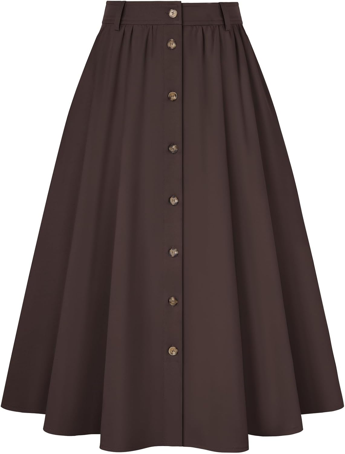 Belle Poque Women Midi Skirts High Waisted A Line Skirt with Pockets