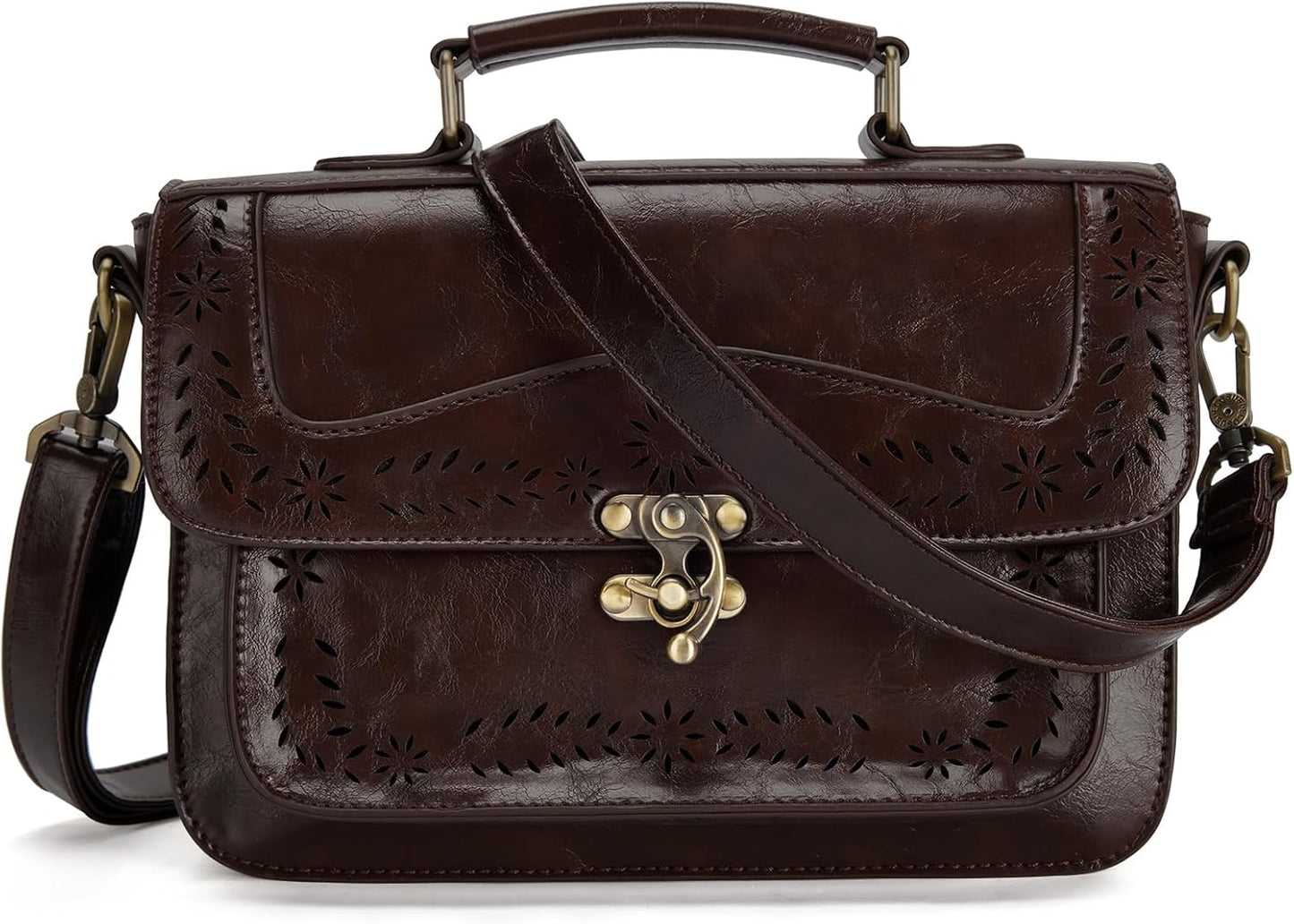 Vintage PU Leather Satchel Crossbody for Women