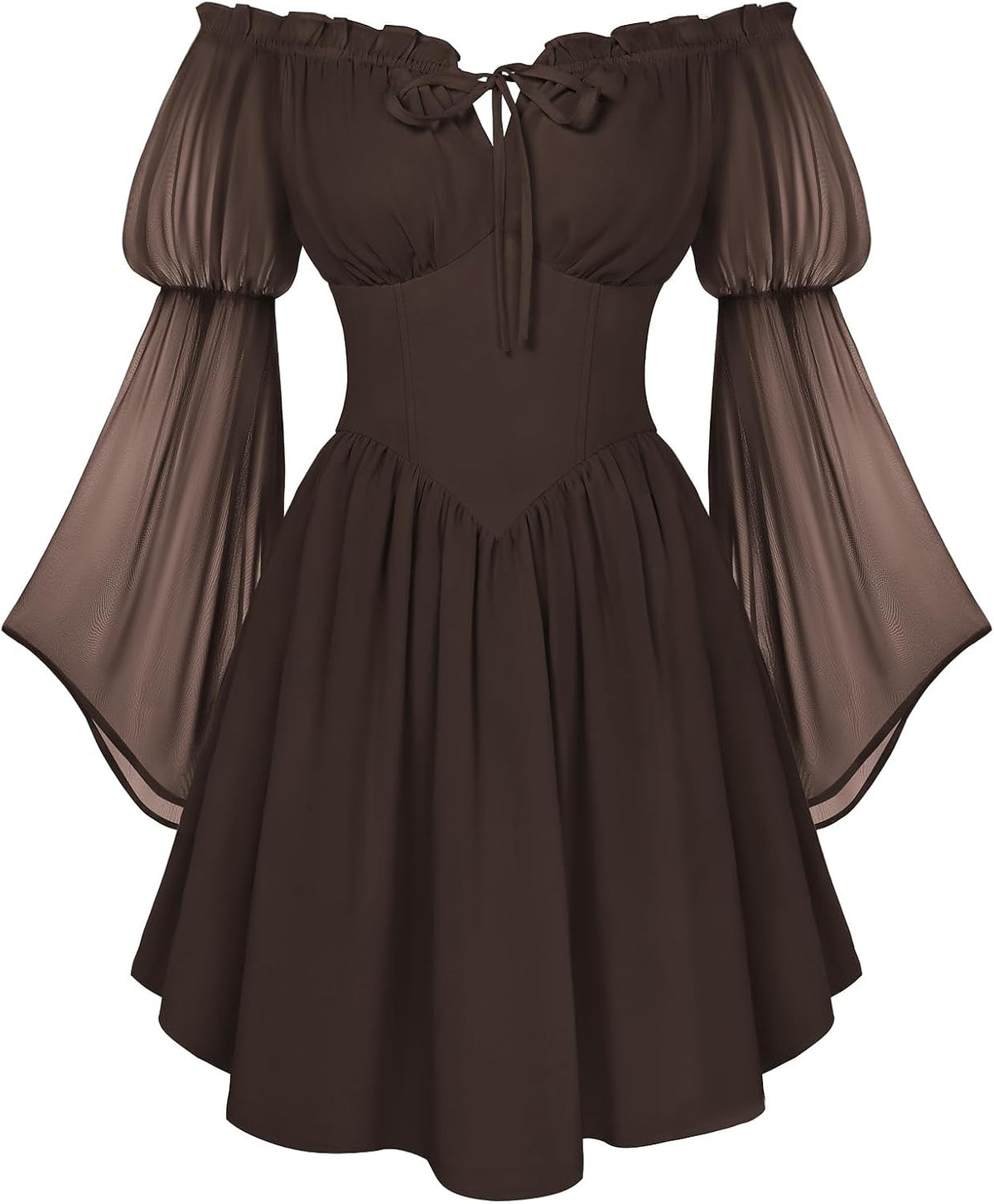 Scarlet Darkness Women's Renaissance Faire Fairy Witchy Dress with Pockets
