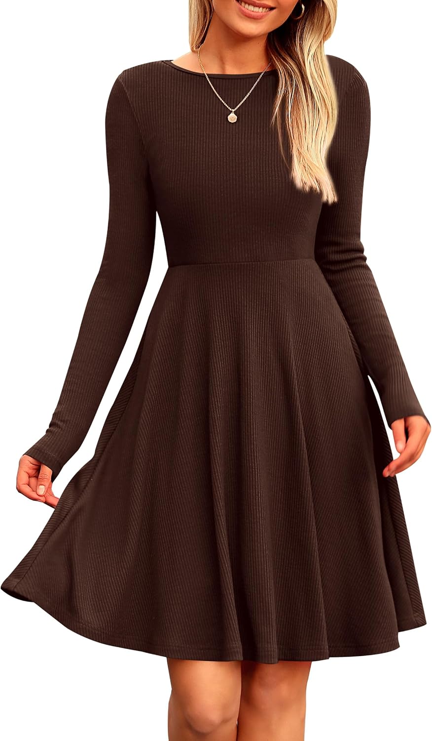 PRETTYGARDEN Women's Fall Casual Long Sleeve Short Dress